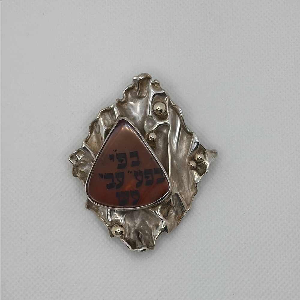 Protection Amulet- Silver and Brown Brooch